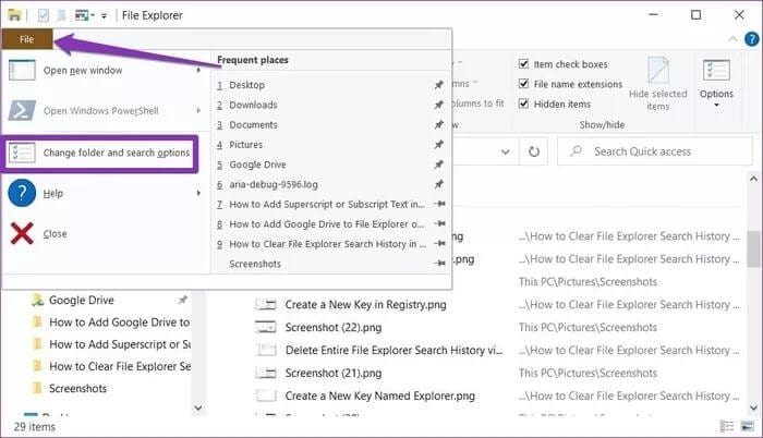 12-7 كيفية مسح سجل بحث File Explorer في Windows 10