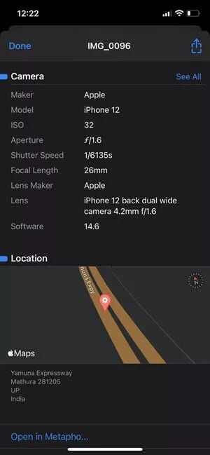 3-4 كيفية التحقق من تفاصيل الصورة على iPhone