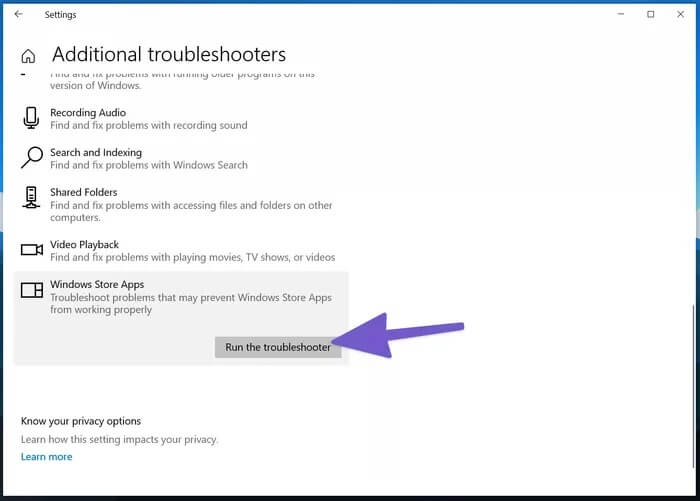 5-6 أفضل 8 طرق لإصلاح تجمد متجر Microsoft على Windows 10