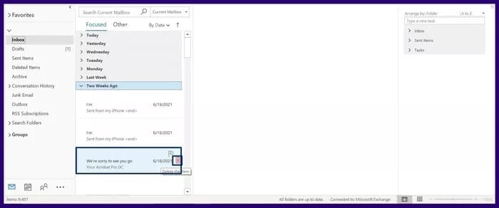 7-4 أفضل 6 طرق لإصلاح خطأ فشل Microsoft Outlook في حذف رسالة