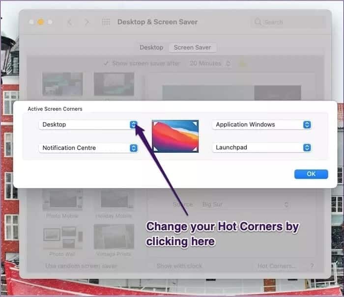 7-8 كيفية استخدام Hot Corners على Mac