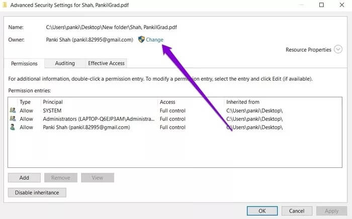 Advanced-Security-of-File_2021-07-20-031813_935adec67b324b146ff212ec4c69054f كيفية فرض حذف ملف أو مجلد في Windows 10