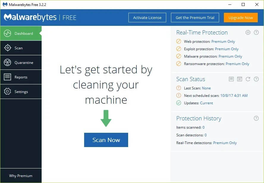 Click-on-Scan-Now-once-you-run-the-Malwarebytes-Anti-Malware إصلاح تعذر على Windows اكتشاف إعدادات الخادم الوكيل البروكسي لهذه الشبكة تلقائيًا