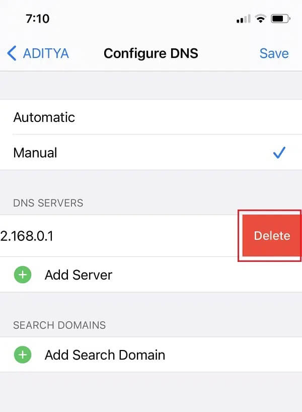 Delete-the-existing-DNS-servers إصلاح خطأ الإنترنت على تطبيقات PUBG للجوال