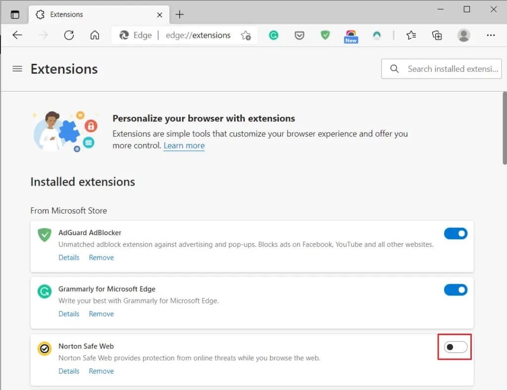 Disable-Browser-Extensions-in-Microsoft-Edge-1024x788-1 كيفية إصلاح استمرار تسجيل الخروج على YouTube