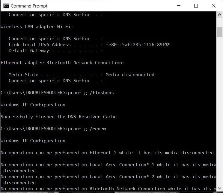 Flush-DNS إصلاح تعذر على Windows اكتشاف إعدادات الخادم الوكيل البروكسي لهذه الشبكة تلقائيًا
