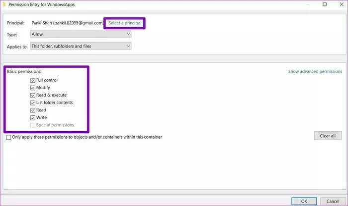 Giving-Folder-Permissions-in-Windows_935adec67b324b146ff212ec4c69054f أفضل 6 طرق لإصلاح أعطال التطبيقات على نظام التشغيل Windows 10