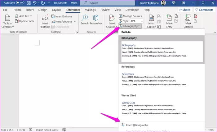 كيفية إضافة الاقتباسات والمراجع في Microsoft Word - %categories