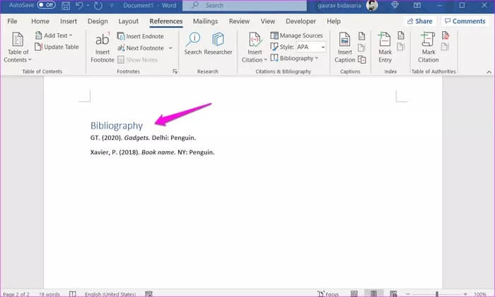 كيفية إضافة الاقتباسات والمراجع في Microsoft Word - %categories