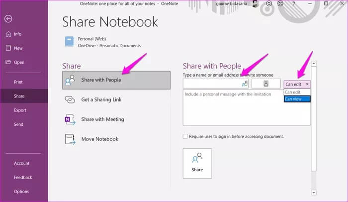 How-to-Share-OneNote-Notebook-on-Desktop-and-Mobile-2_935adec67b324b146ff212ec4c69054f كيفية مشاركة ملاحظات OneNote على الكمبيوتر والجوال