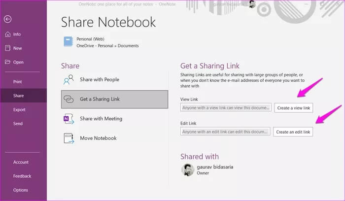 How-to-Share-OneNote-Notebook-on-Desktop-and-Mobile-4_935adec67b324b146ff212ec4c69054f كيفية مشاركة ملاحظات OneNote على الكمبيوتر والجوال