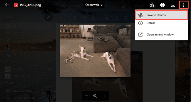 MoreActinosSaveToPhotos-Gmail كيفية حفظ الصور من Gmail إلى Google Photos