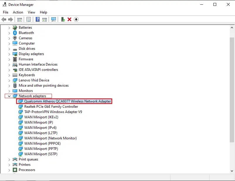 Navigate-to-Network-adaptersNetwork-driver إصلاح تعذر على Windows اكتشاف إعدادات الخادم الوكيل البروكسي لهذه الشبكة تلقائيًا