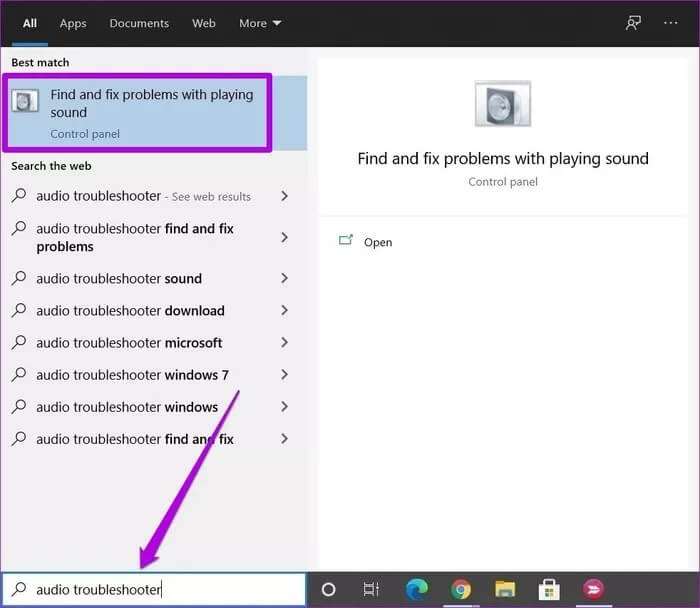 Open-Audio-Troubleshooter-in-Windows-10_935adec67b324b146ff212ec4c69054f كيفية إصلاح عدم عمل الصوت على Windows 10