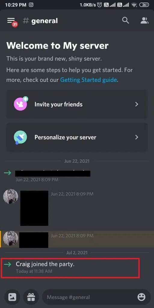 See-the-message-that-states-Craig-joined-the-party-on-your-server-screen-512x1024-1 كيفية تسجيل الصوت على Discord
