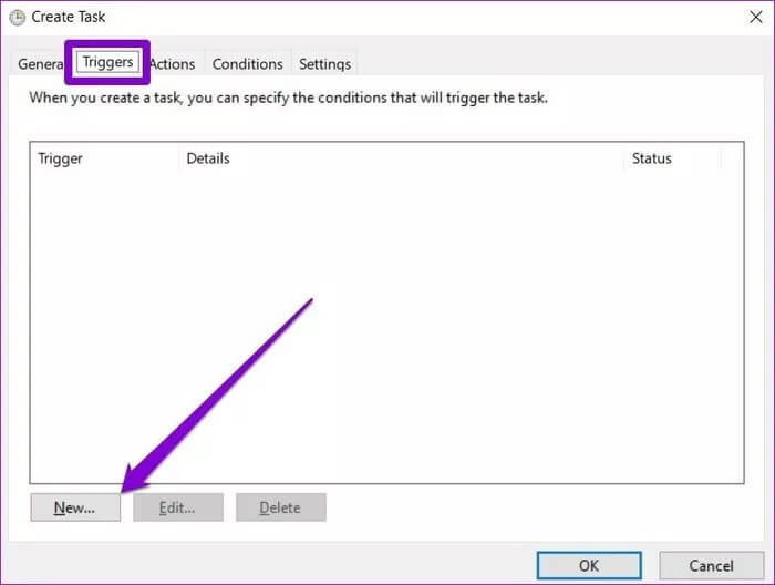 Set-a-Trigger-for-a-Task_935adec67b324b146ff212ec4c69054f كيفية إفراغ سلة المحذوفات تلقائيا على Windows 10