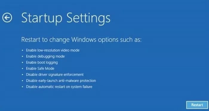 Startup-Settings_2021-07-20-031857_935adec67b324b146ff212ec4c69054f كيفية فرض حذف ملف أو مجلد في Windows 10
