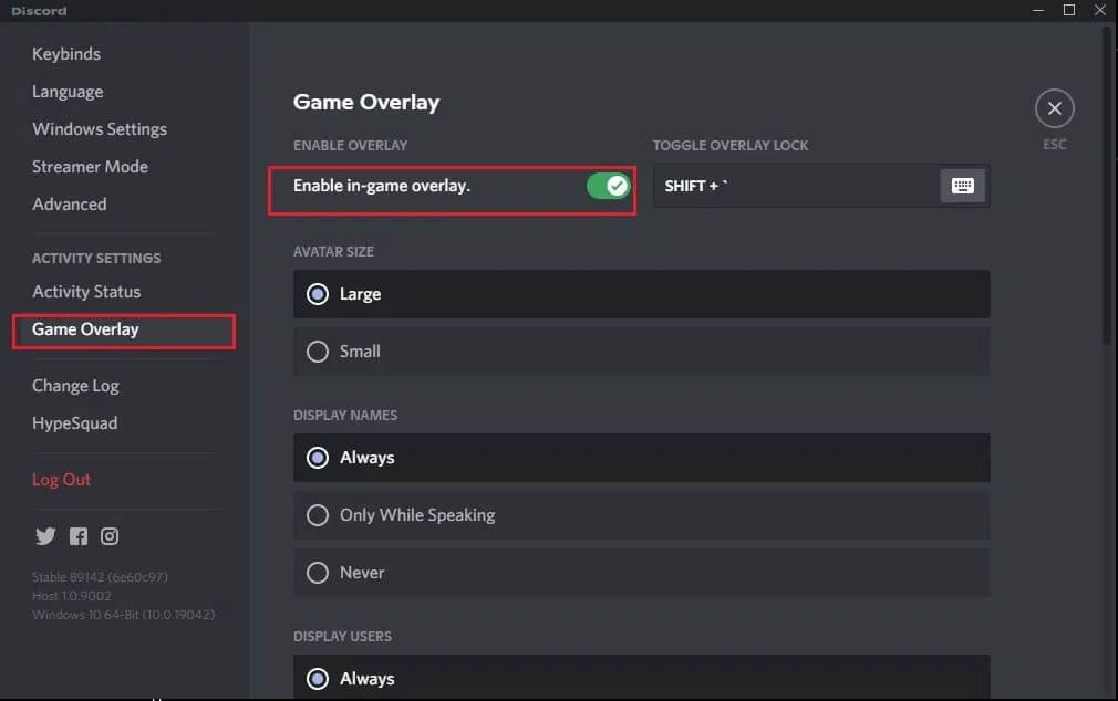 Toggle-on-the-option-titled-Enable-in-game-overlay كيفية تعطيل Discord Overlay