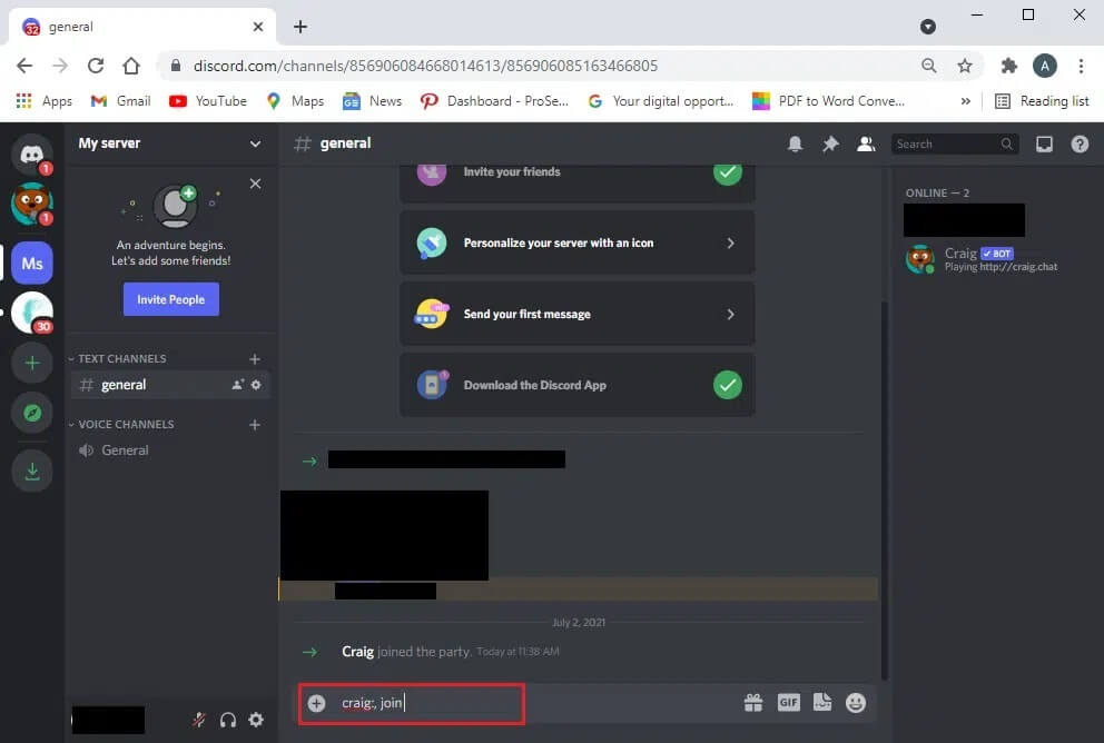 Type-the-command-craig-join-name-of-the-channel-to-begin-recording كيفية تسجيل الصوت على Discord