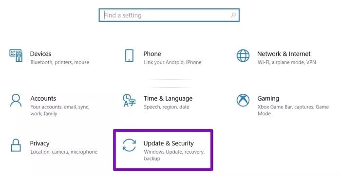 Update-Security-in-Settings_2021-07-20-031836_935adec67b324b146ff212ec4c69054f كيفية فرض حذف ملف أو مجلد في Windows 10