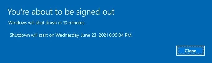 a-warning-notification-will-be-prompted-titled-you كيفية إنشاء مؤقت نوم Windows 10 على جهاز الكمبيوتر الخاص بك
