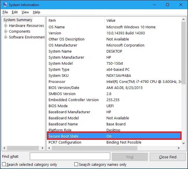 check-the-secure-boot-state-label إصلاح خطأ هذا الكمبيوتر لا يمكنه تشغيل Windows 11