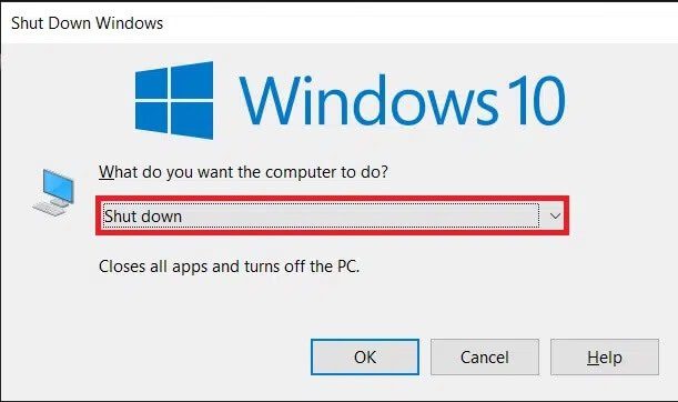choose-shut-down-from-the-selection-menu-and-click إصلاح خطأ هذا الكمبيوتر لا يمكنه تشغيل Windows 11