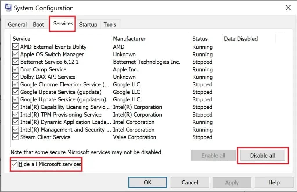 click-on-disable-all-to-disable-third-party-apps-3-1024x664-1 إصلاح عدم عمل تطبيقات Windows 10