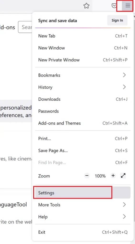 click-on-firefox-settings-1-566x1024-1 كيفية إصلاح عدم تشغيل Firefox لمقاطع الفيديو