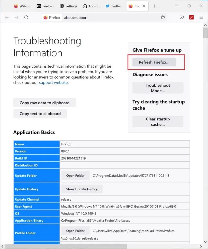click-on-refresh-firefox-855x1024-1 كيفية إصلاح عدم تشغيل Firefox لمقاطع الفيديو