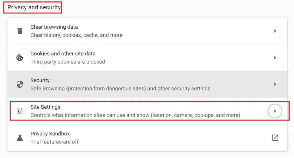 click-on-site-settings-under-the-privacy-and-secur-1024x552-1 كيفية إصلاح عدم تحميل تعليقات YouTube