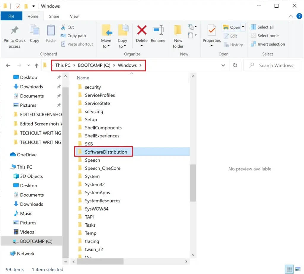 click-on-the-folder-titled-softwaredistribution-1024x925-1 كيفية إصلاح مشكلة عدم تحديث Windows 10