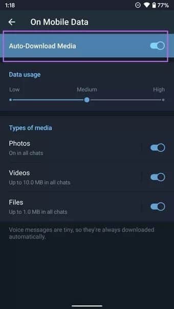 disable-auto-download-media_7c4a12eb7455b3a1ce1ef1cadcf29289 كيفية إيقاف الحفظ التلقائي للصور ومقاطع الفيديو على Telegram
