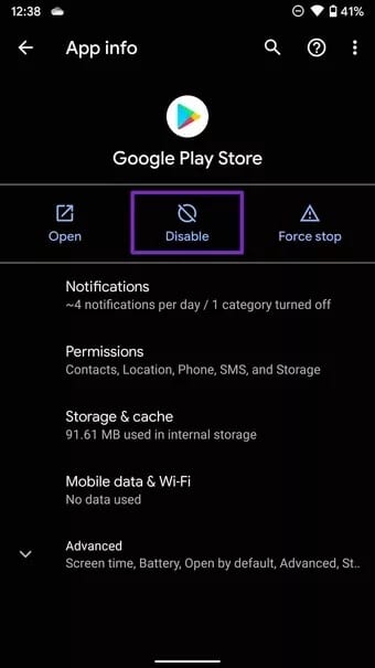 disable-google-play-store_7c4a12eb7455b3a1ce1ef1cadcf29289 أفضل 7 طرق لإصلاح خطأ متجر Google Play عالق في التحقق من وجود تحديثات
