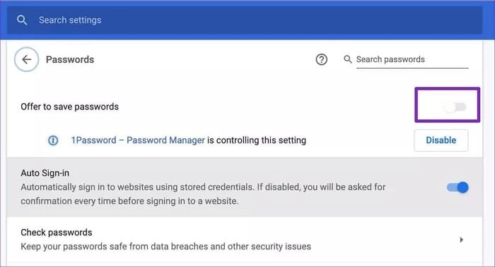disable-offer-to-save-password_2021-07-09-165104_935adec67b324b146ff212ec4c69054f كيفية منع Google Chrome من طلب حفظ كلمات المرور