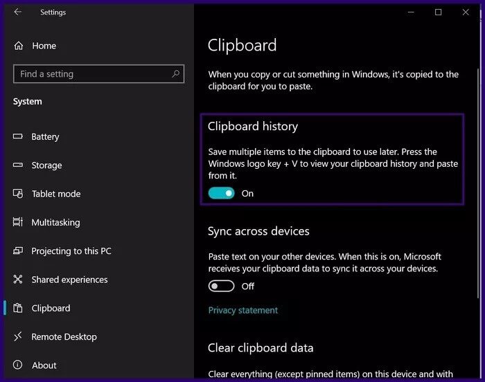 enable-clipboard-history-windows-10-step-4_935adec67b324b146ff212ec4c69054f أفضل 4 طرق لتمكين سجل الحافظة في Windows 10