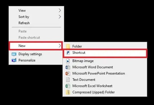 here-select-shortcut كيفية إنشاء مؤقت نوم Windows 10 على جهاز الكمبيوتر الخاص بك