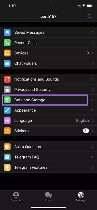 iPhone telegram data and storage 2021 07 29 080717 7c4a12eb7455b3a1ce1ef1cadcf29289 - كيفية إيقاف الحفظ التلقائي للصور ومقاطع الفيديو على Telegram