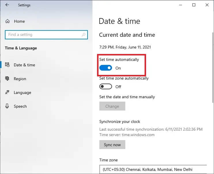 if-this-isnt-the-case-turn-on-the-set-time-auto إصلاح خطأ Windows Update 0x80070005