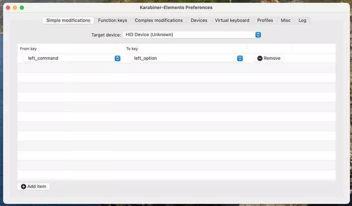 karabiner-elements_935adec67b324b146ff212ec4c69054f كيفية استخدام لوحة مفاتيح Windows مع جهاز Mac