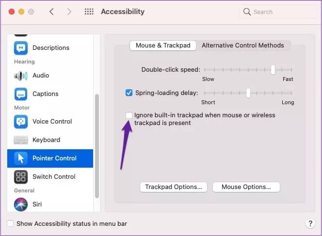 mac-ignore-built-in-trackpad_4d470f76dc99e18ad75087b1b8410ea9 كيفية تغيير حساسية لوحة اللمس على جهاز Mac