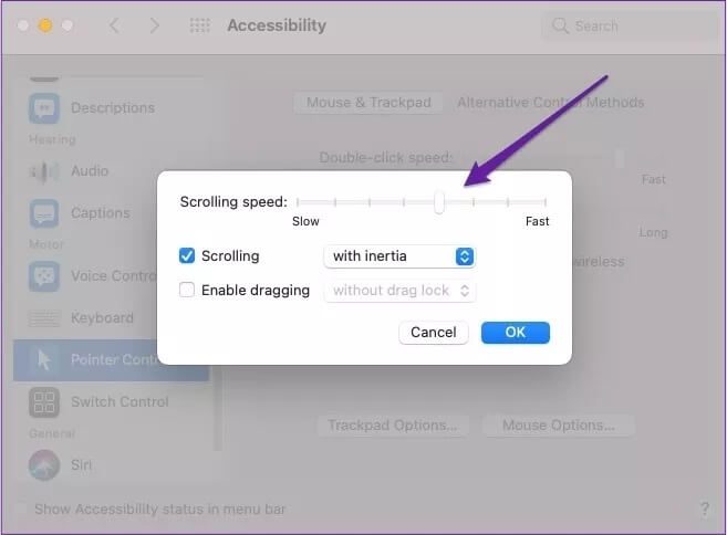 mac-scrolling-speed_4d470f76dc99e18ad75087b1b8410ea9 كيفية تغيير حساسية لوحة اللمس على جهاز Mac