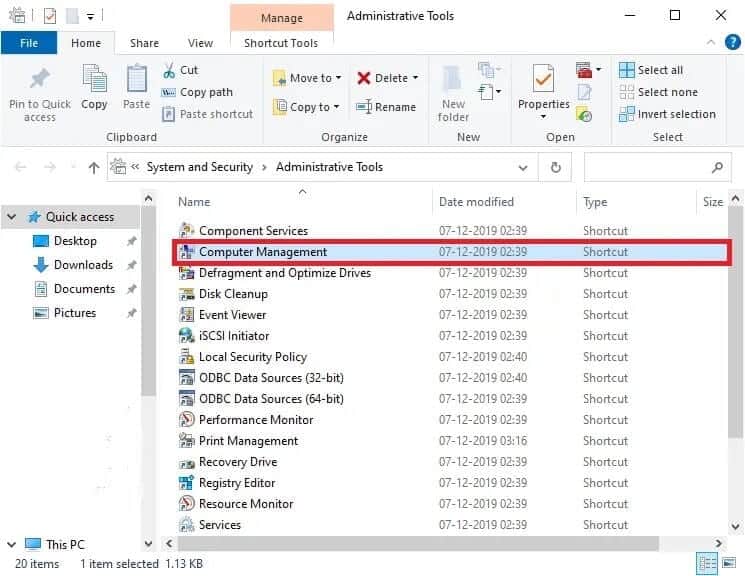 now-click-on-administrative-tools-and-open-comput كيفية مسح ذاكرة التخزين المؤقت لـ ARP في Windows 10