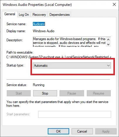 now-click-on-automatic-drop-bar-as-shown-in-the-sc إصلاح خلاط الصوت لا يفتح على نظام التشغيل Windows 10