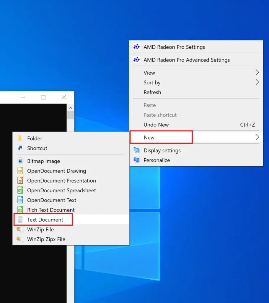 right-click-on-your-desktop-and-select-new-911x1024-1 إصلاح عدم عمل تطبيقات Windows 10