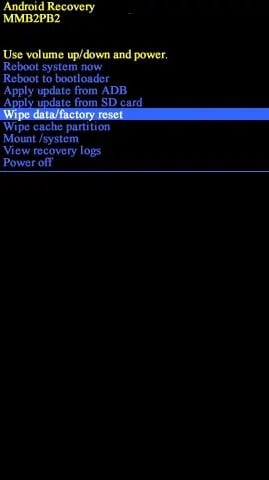 select-Wipe-data-or-factory-reset-on-Android-recovery-screen كيفية إعادة تعيين Samsung Galaxy S8 +