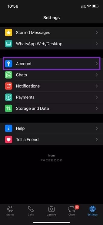 select-account-in-whatsapp-settings_2021-07-12-062038_7c4a12eb7455b3a1ce1ef1cadcf29289 كيفية تأمين Whatsapp من خلال التحقق بخطوتين