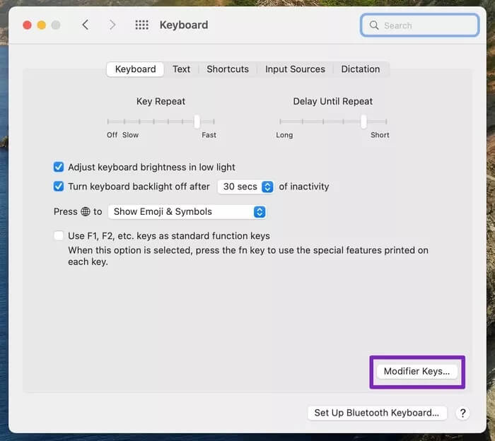select-modifier-keys_935adec67b324b146ff212ec4c69054f كيفية استخدام لوحة مفاتيح Windows مع جهاز Mac