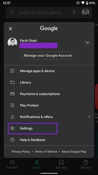 select-play-store-settings_7c4a12eb7455b3a1ce1ef1cadcf29289 أفضل 7 طرق لإصلاح خطأ متجر Google Play عالق في التحقق من وجود تحديثات