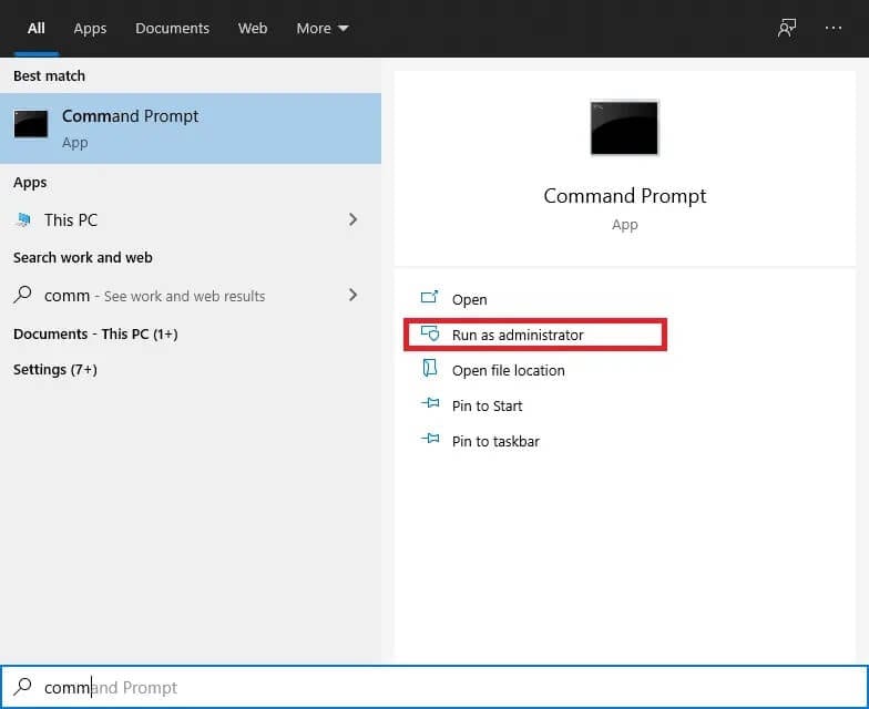 select-run-as-administrator إصلاح خطأ Windows Update 0x80070005